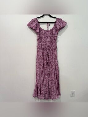 Kopal Pink Floral Cotton Maxi Dress M
